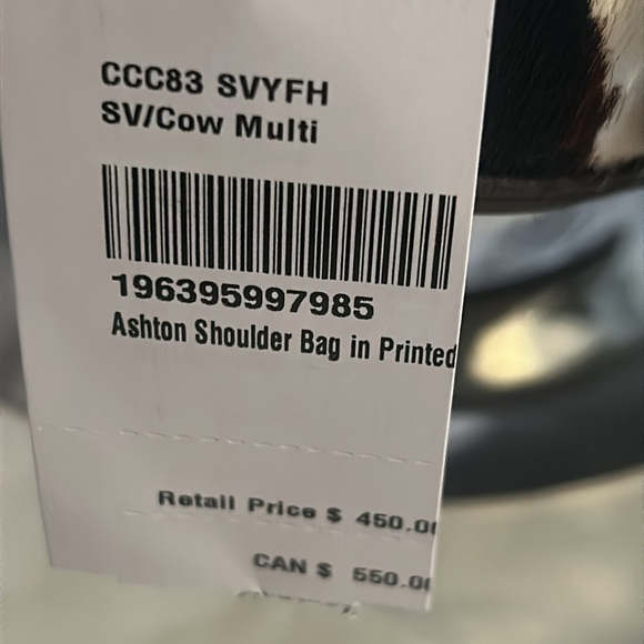 COACH ASHTON COW PRINT SHOULDER BAG NWT - Picture 9 of 10